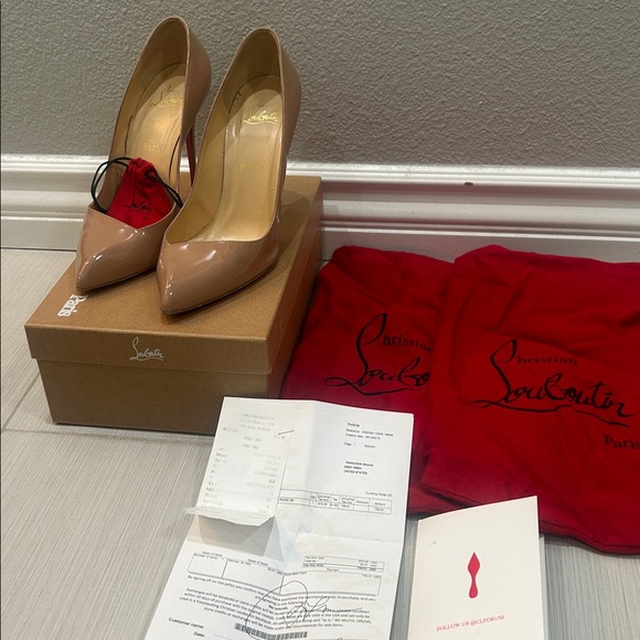 Christian Louboutin Patent Leather Heels - Nude - Picture 6 of 9